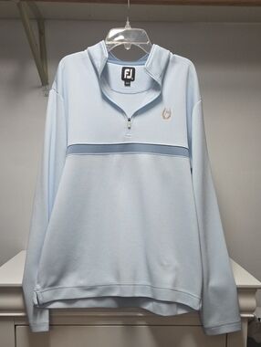 FootJoy Pale Blue Half-Zip Golf Pullover